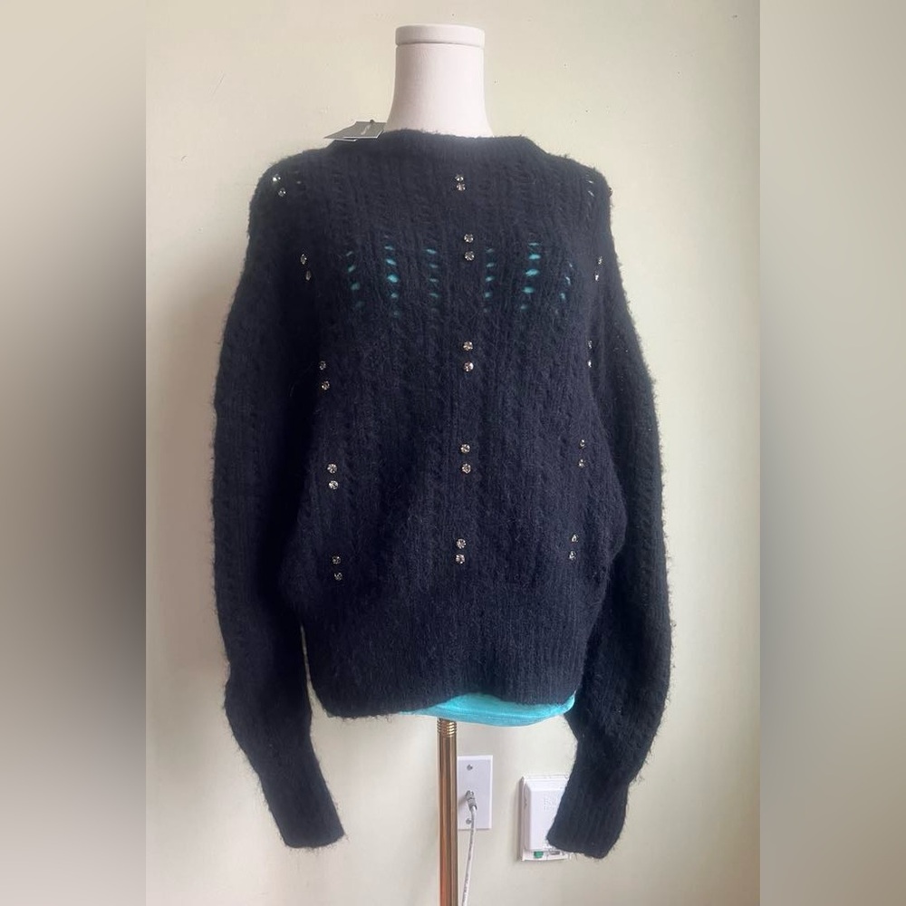 Rebecca Minkoff Black Sweater with Silver Accents